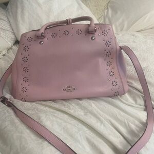 Coach Border Stud Small Margot Carry-All Petal purse